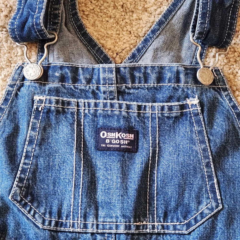 NWT 90s OshKosh B'gosh Overalls With Tide Partner Interior Tag Size 4 - Picture 2 of 8